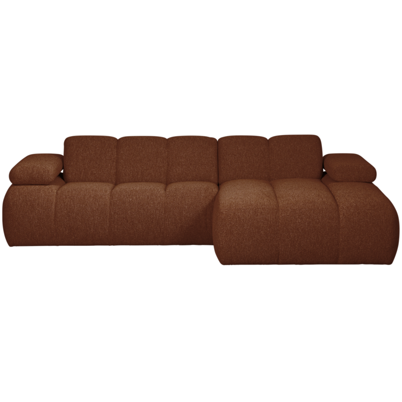 WOOOD-collectie Mojo Chaise Longue Rechts Boucle Roest Bruin Melange
