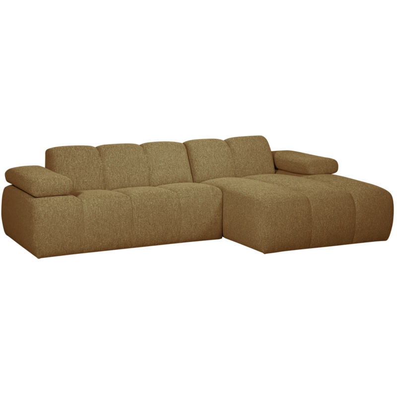 WOOOD-collectie Mojo Chaise Longue Right Boucle Yellow Brown Melange