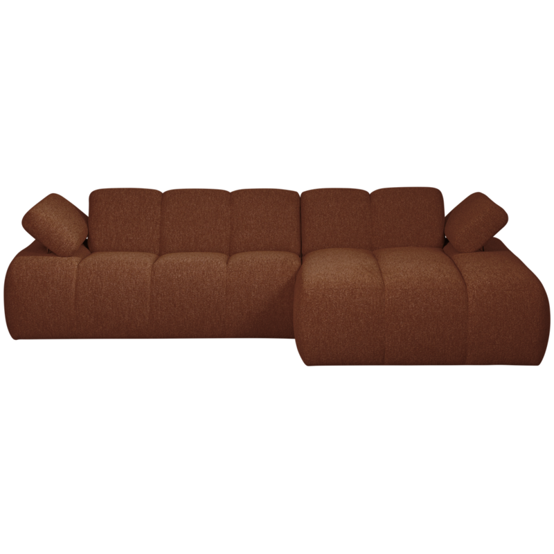WOOOD-collectie Mojo Chaise Longue Rechts Boucle Roest Bruin Melange