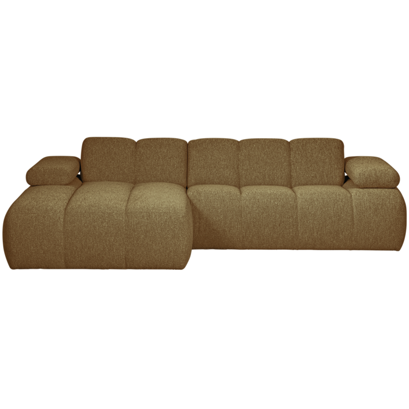 WOOOD-collectie Mojo Chaise Longue Links Boucle Geel/Bruin Melange