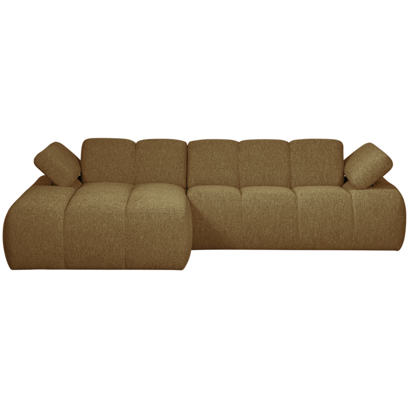 WOOOD-collectie Mojo Chaise Longue Links Boucle Geel/Bruin Melange