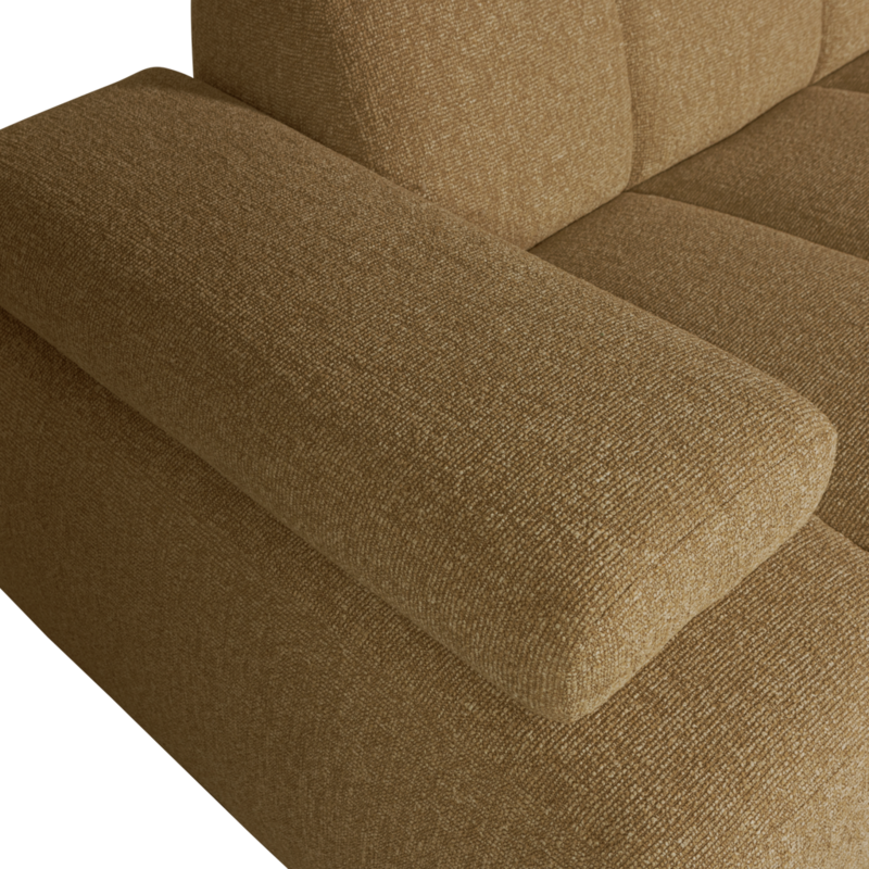 WOOOD-collectie Mojo Chaise Longue Rechts Boucle Geel Bruin Melange