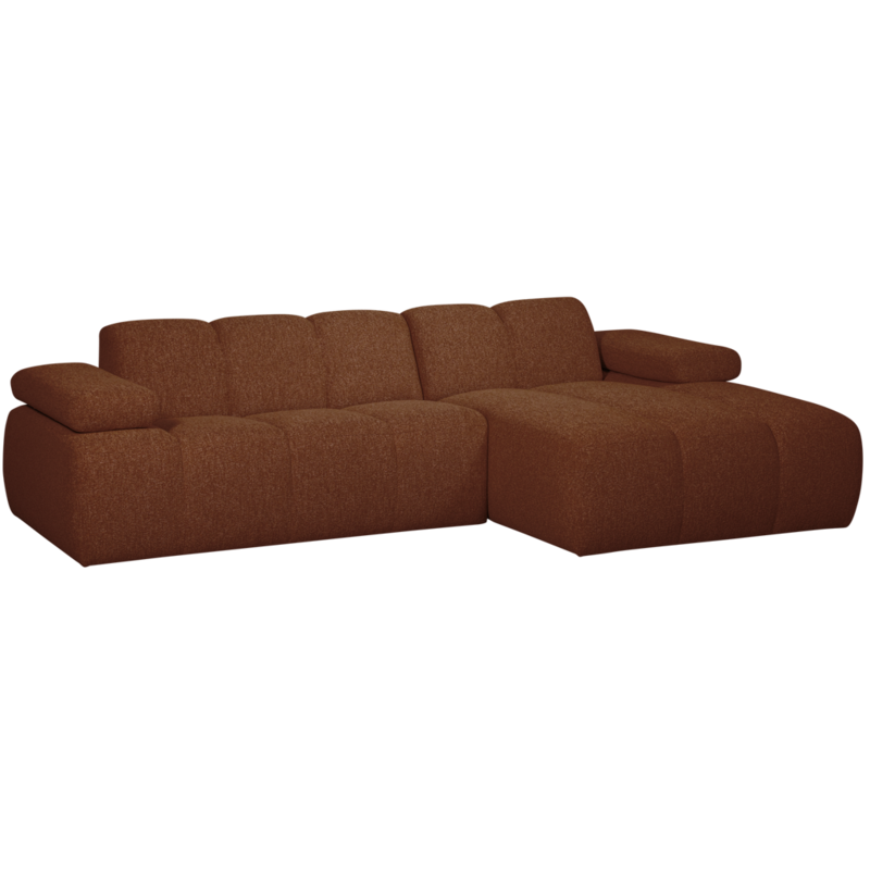 WOOOD-collectie Mojo Chaise Longue Rechts Boucle Roest Bruin Melange