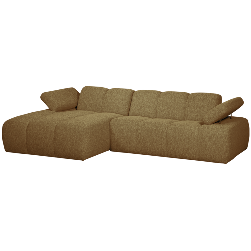 WOOOD-collectie Mojo Chaise Longue Links Boucle Geel/Bruin Melange