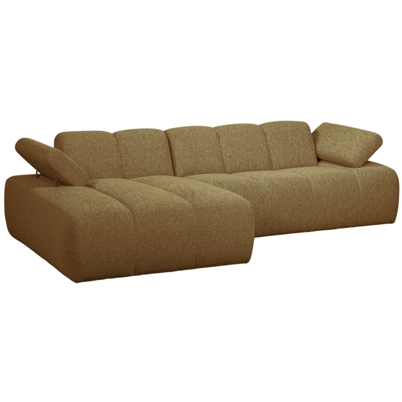 WOOOD-collectie Mojo Chaise Longue Links Boucle Geel/Bruin Melange
