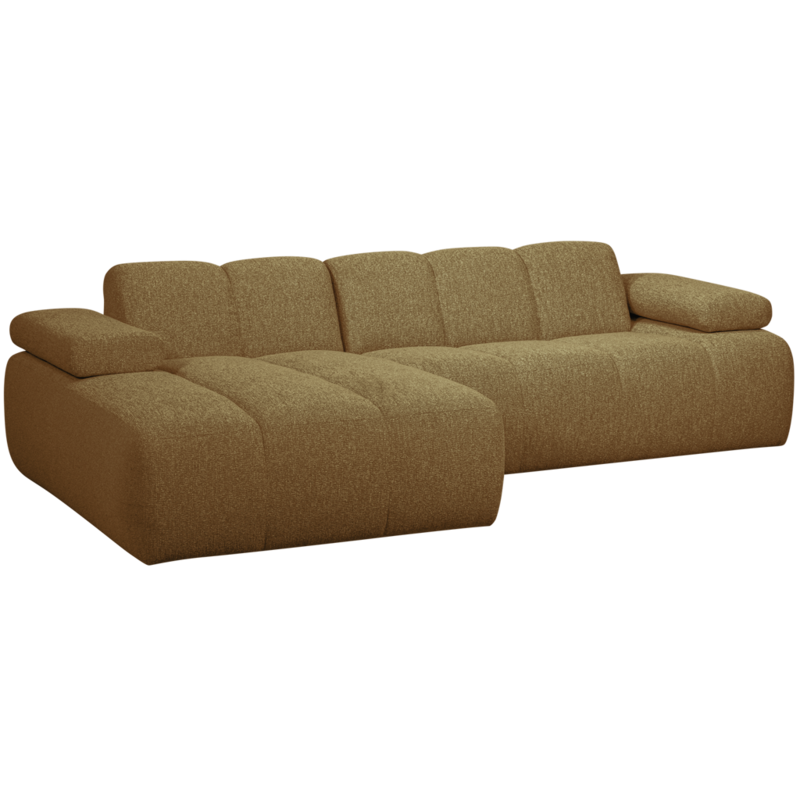 WOOOD-collectie Mojo Chaise Longue Links Boucle Geel/Bruin Melange
