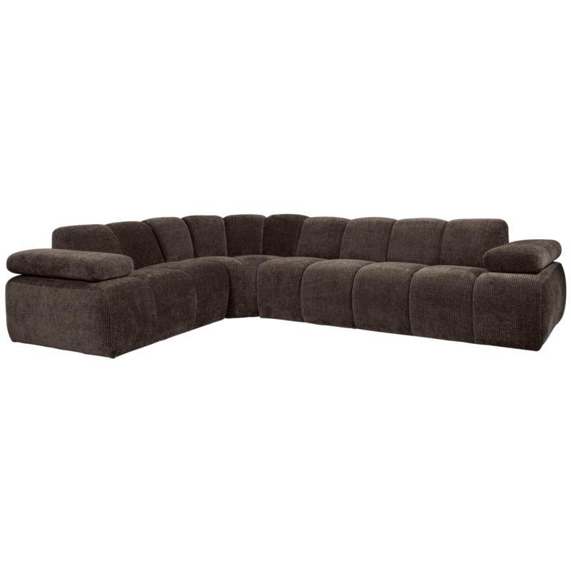 WOOOD-collectie Mojo Corner Sofa Left Woven Rib Fabric Brown