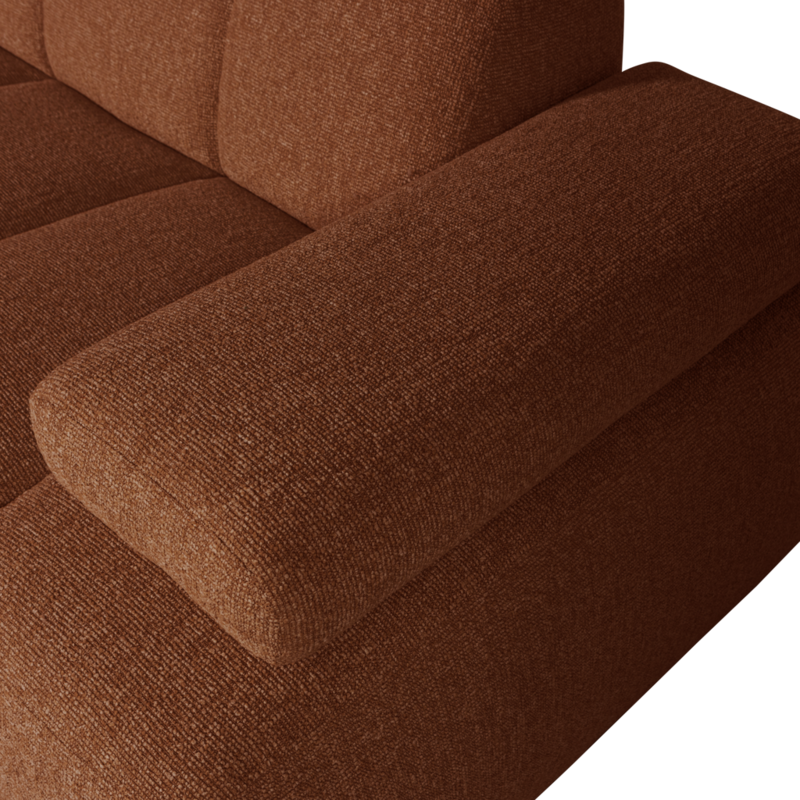 WOOOD-collectie Mojo Chaise Longue Rechts Boucle Roest Bruin Melange
