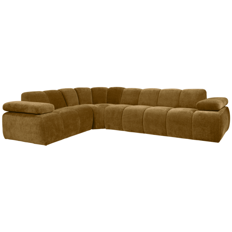 WOOOD-collectie Mojo Corner Sofa Left Woven Rib Fabric Honey Yellow