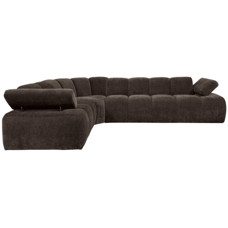 WOOOD-collectie Mojo Corner Sofa Left Woven Rib Fabric Brown