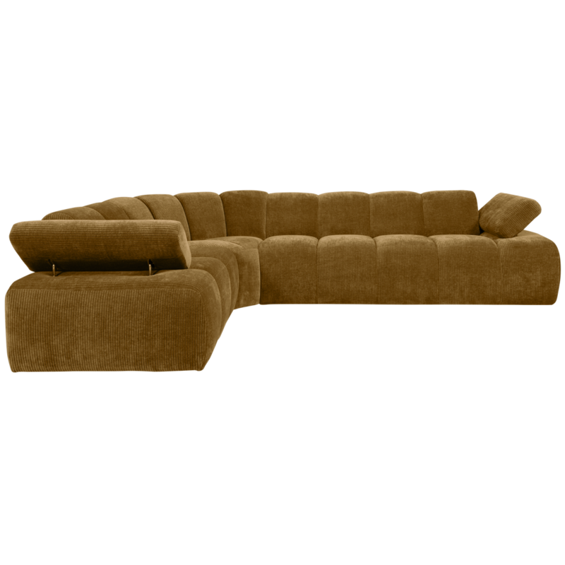 WOOOD-collectie Mojo Corner Sofa Left Woven Rib Fabric Honey Yellow