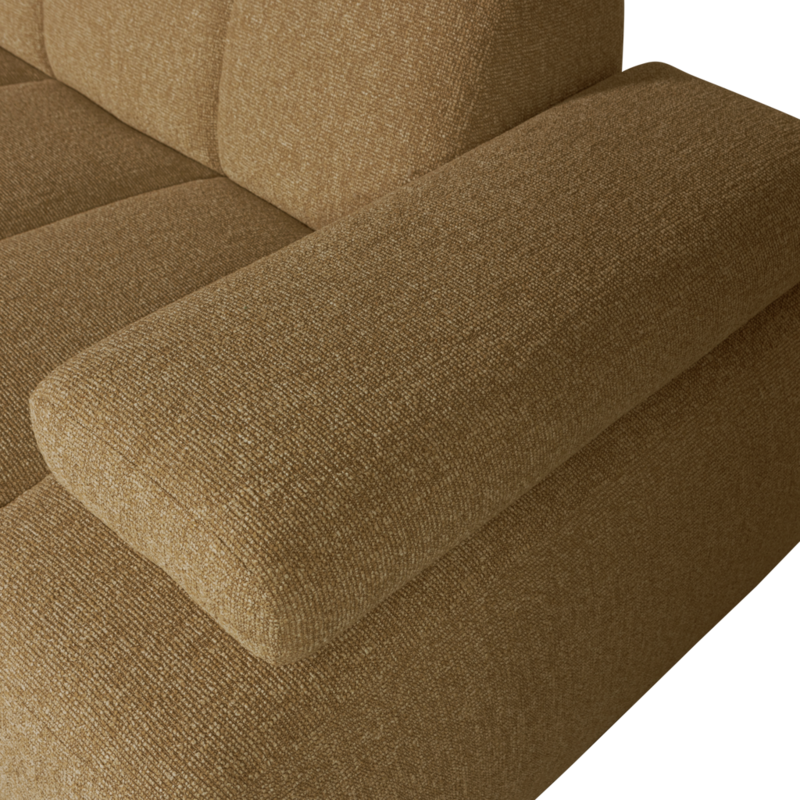 WOOOD-collectie Mojo Chaise Longue Links Boucle Geel/Bruin Melange
