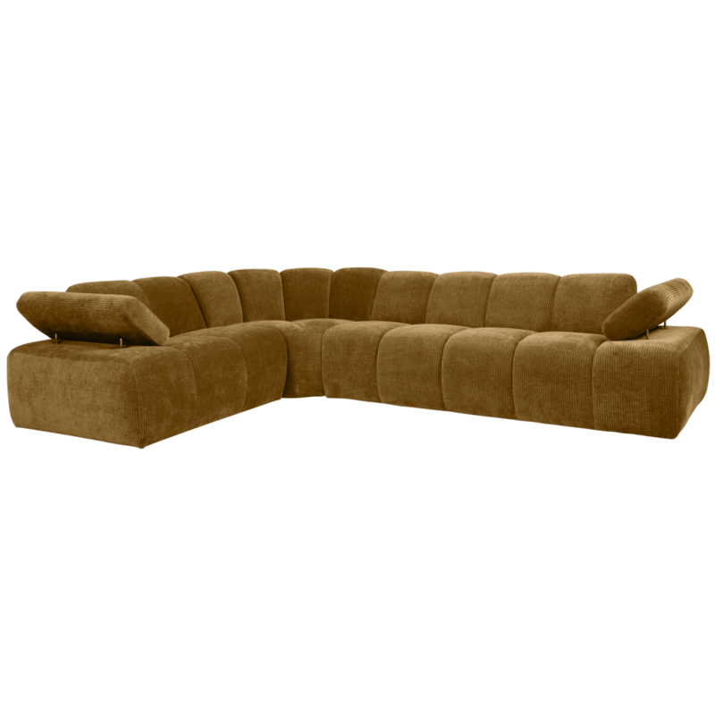 WOOOD-collectie Mojo Corner Sofa Left Woven Rib Fabric Honey Yellow
