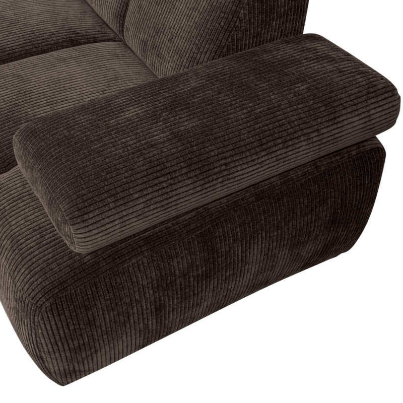 WOOOD-collectie Mojo Corner Sofa Left Woven Rib Fabric Brown