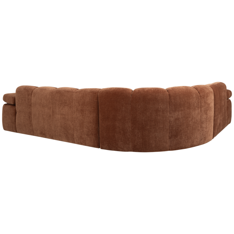 WOOOD-collectie Mojo Corner Sofa Left Woven Rib Fabric Rust Brown
