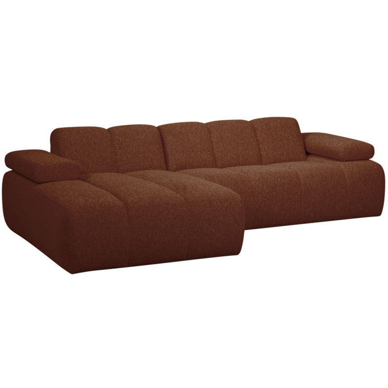 WOOOD-collectie Mojo Chaise Longue Links Boucle Roest Bruin Melange