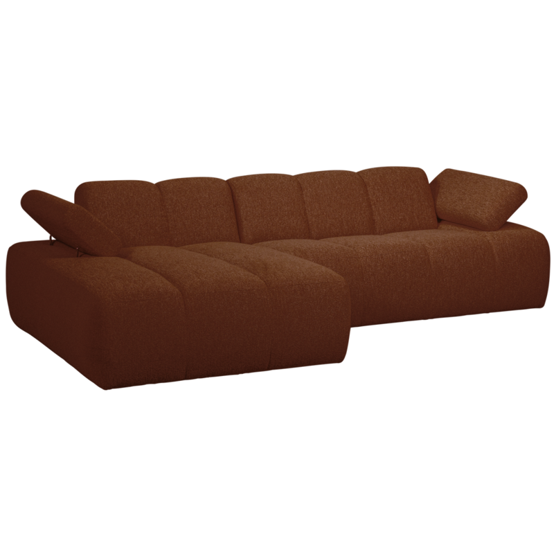 WOOOD-collectie Mojo Chaise Longue Links Boucle Roest Bruin Melange