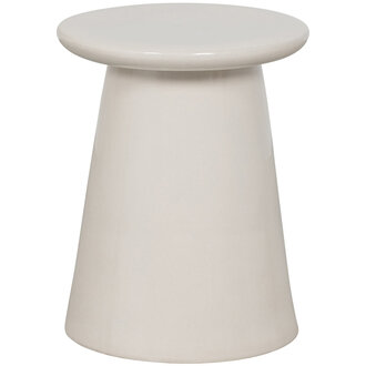 vtwonen Button Bijzettafel Keramiek Wit 45X35 dia cm