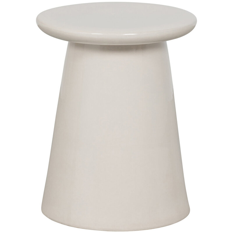 vtwonen-collectie Button Bijzettafel Keramiek Wit 45X35 dia cm