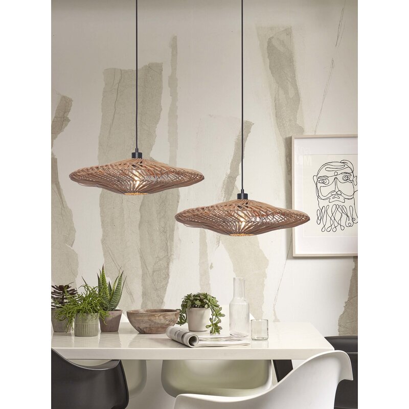 Good&Mojo-collectie Hanging lamp Zanzibar L rattan/flat dia.55xh.14cm. natural