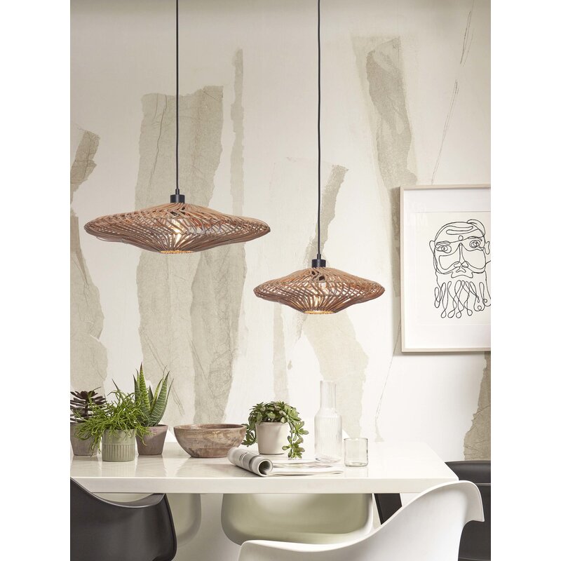 Good&Mojo-collectie Hanging lamp Zanzibar L rattan/flat dia.55xh.14cm. natural