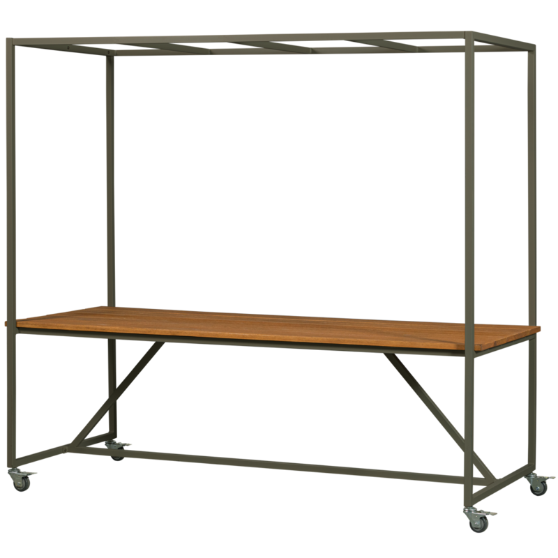 vtwonen-collectie Blue Sky Dining Table Wood With Deco Frame Metal Camouflage Green