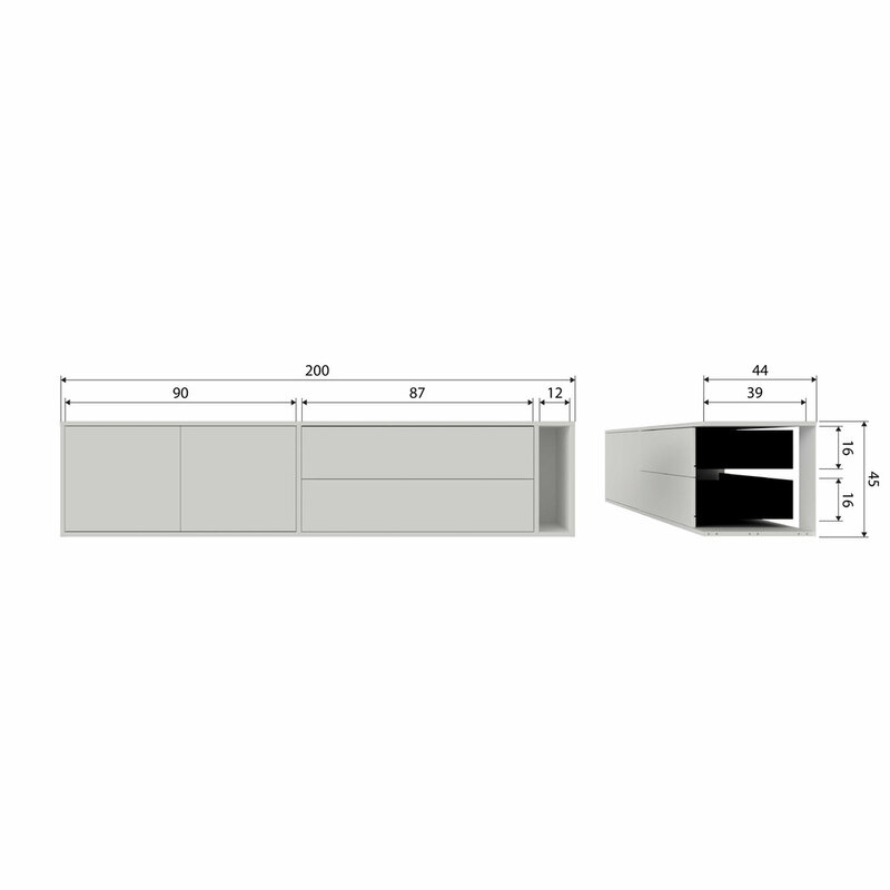 vtwonen-collectie Settle Down TV Furniture 200 cm Pine Dust [Fsc]