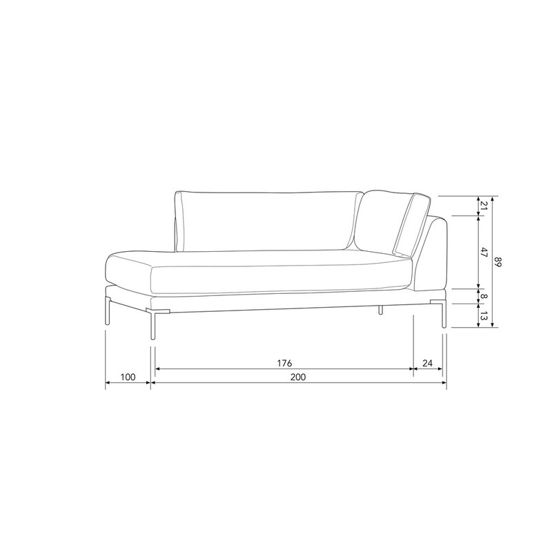 vtwonen-collectie Couple Lounge Element Links Donkergrijs