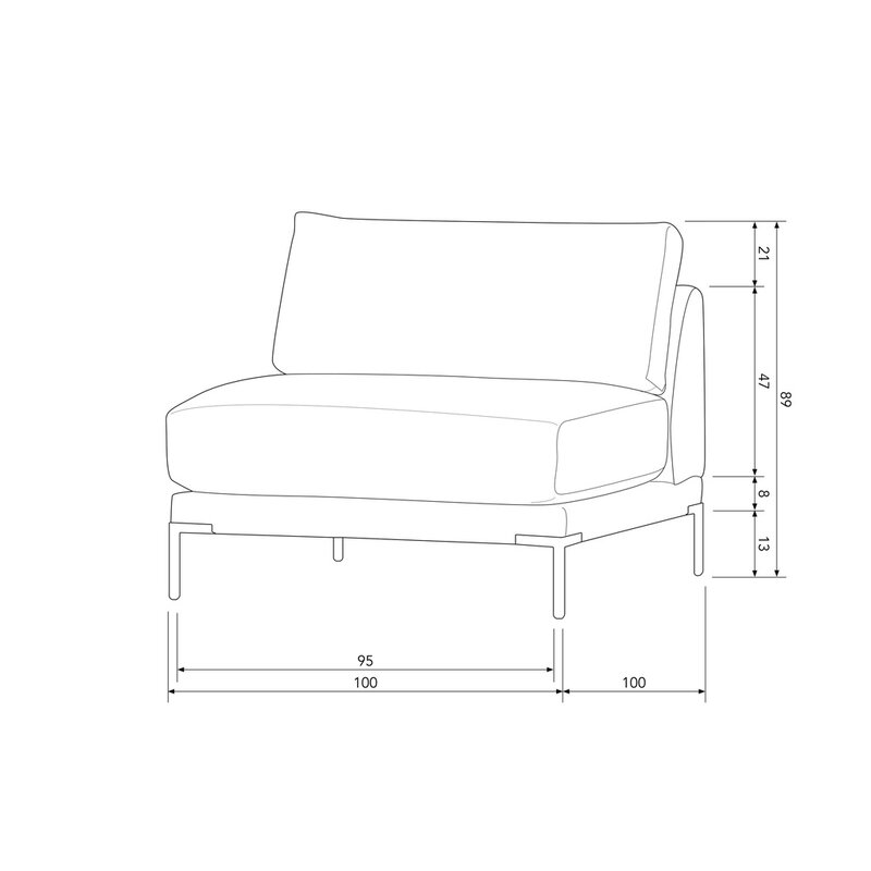 vtwonen-collectie Couple Lounge Element Links Chocolade Bruin