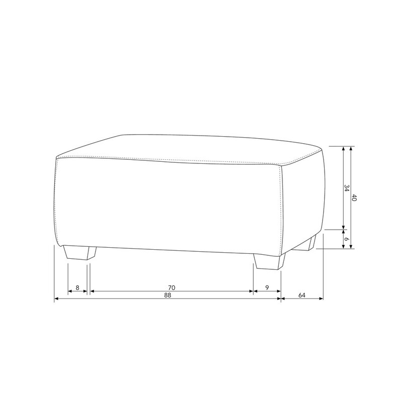 vtwonen-collectie Hollandia Footstool Outdoor Carbon Gray