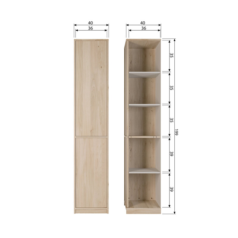 vtwonen-collectie Modular Wall Cabinet 40 cm Oak Natural Matt [Fsc]