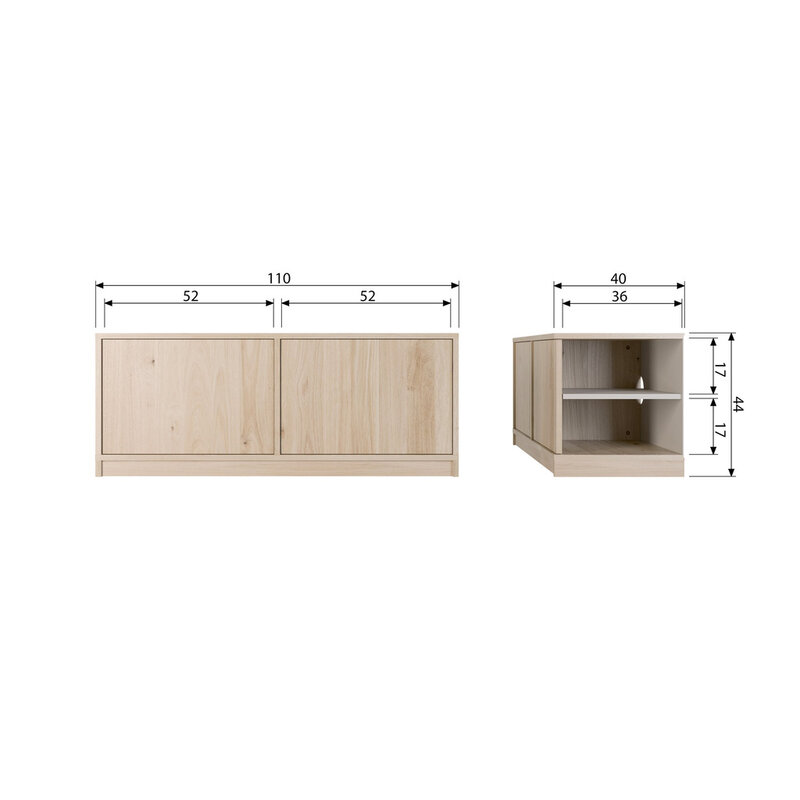 vtwonen-collectie Modular Base Cabinet 110 cm Oak Natural Matt [Fsc]
