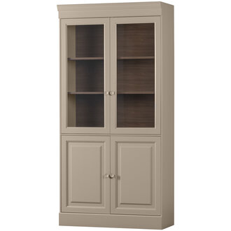vtwonen Chow 4-Drs Display Cabinet Pine Dakar Gray [Fsc]