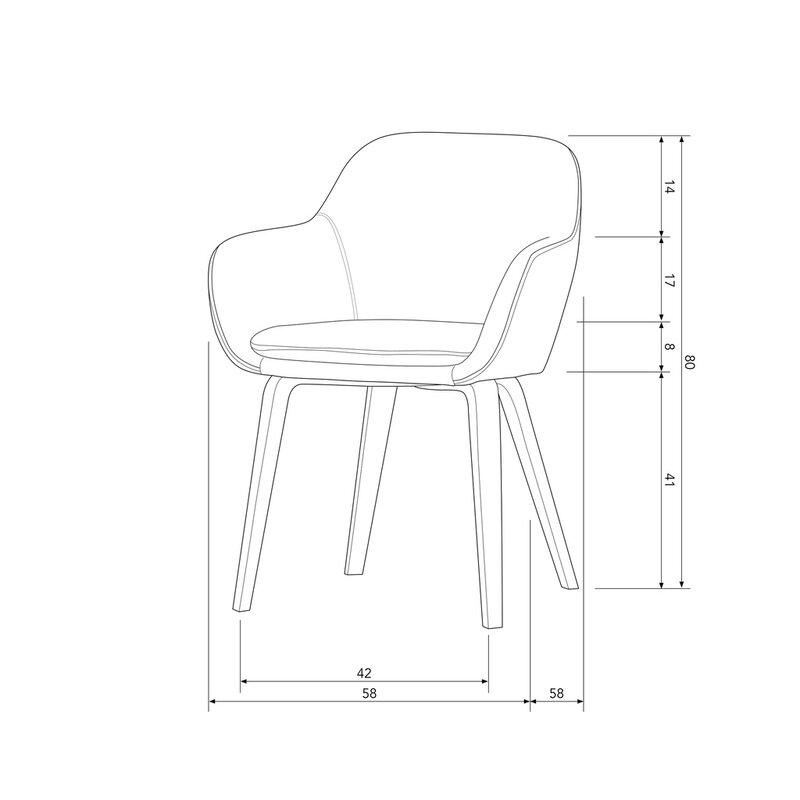 vtwonen-collectie Base Dining Room Chair Velvet Melange Sand