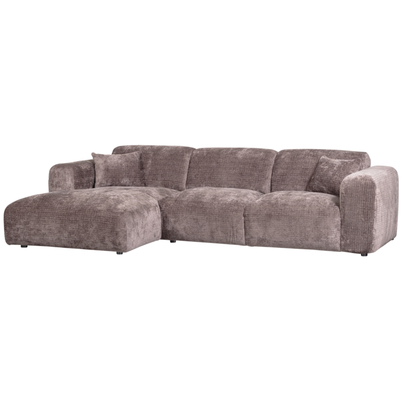 WOOOD-collectie Cloud Chaise Longue Links Geweven Chenille Taupe
