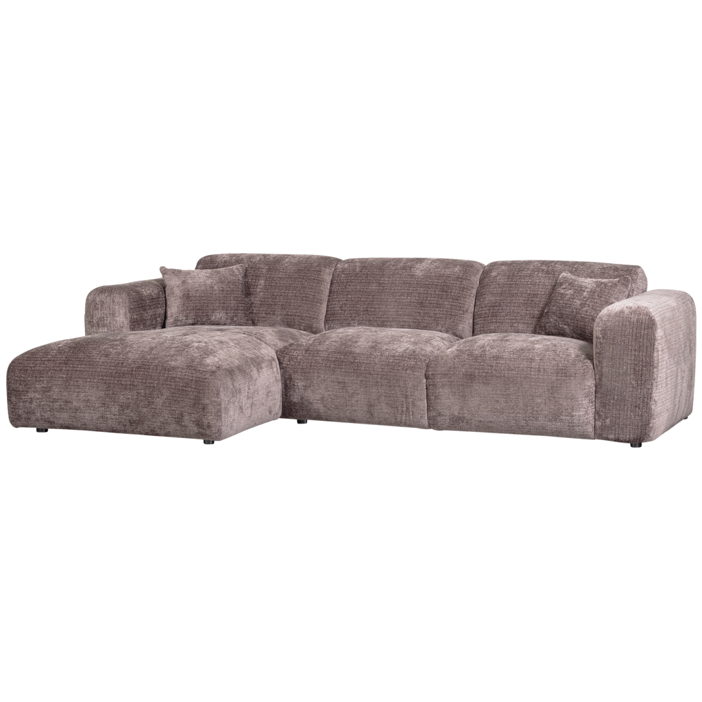 WOOOD Cloud Chaise Longue Links Geweven Chenille Taupe