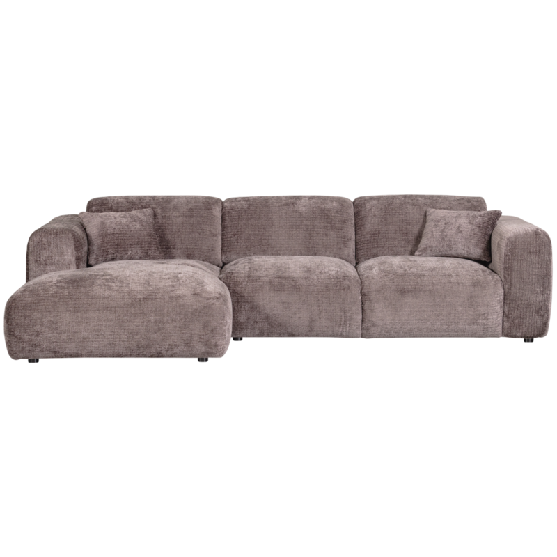 WOOOD-collectie Cloud Chaise Longue Links Geweven Chenille Taupe