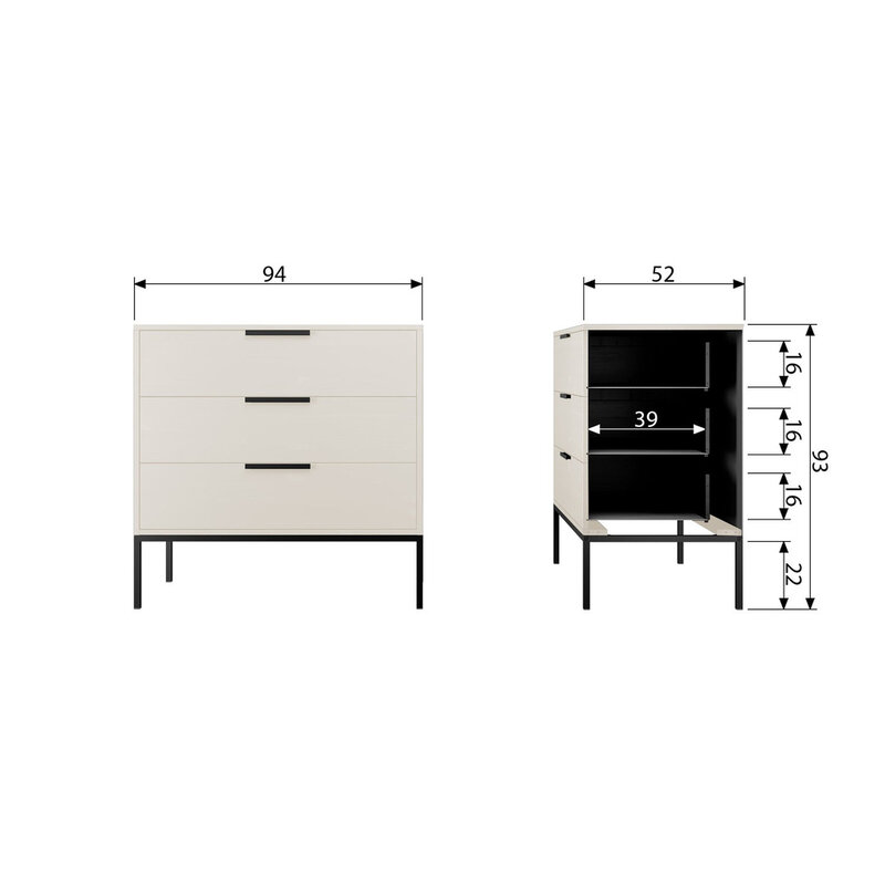 WOOOD-collectie Adam Chest of Drawers Pine Dust [Fsc]