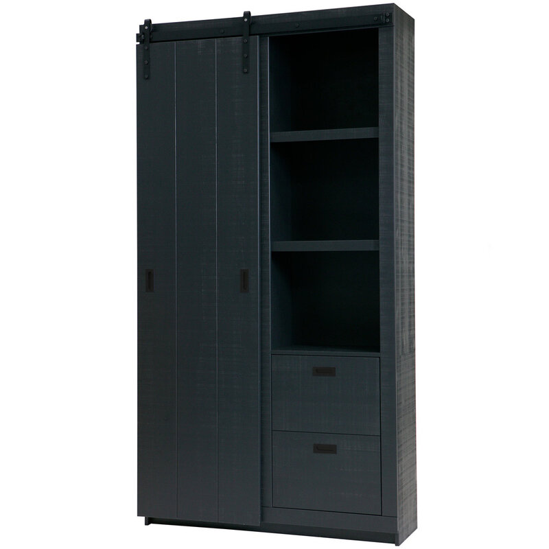 vtwonen-collectie Slide Cabinet Barn Sawn Matt Black [Fsc]