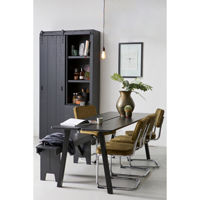 vtwonen-collectie Slide Cabinet Barn Sawn Matt Black [Fsc]