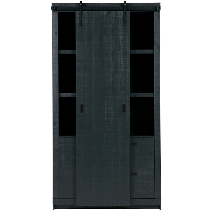 vtwonen-collectie Slide Cabinet Barn Sawn Matt Black [Fsc]