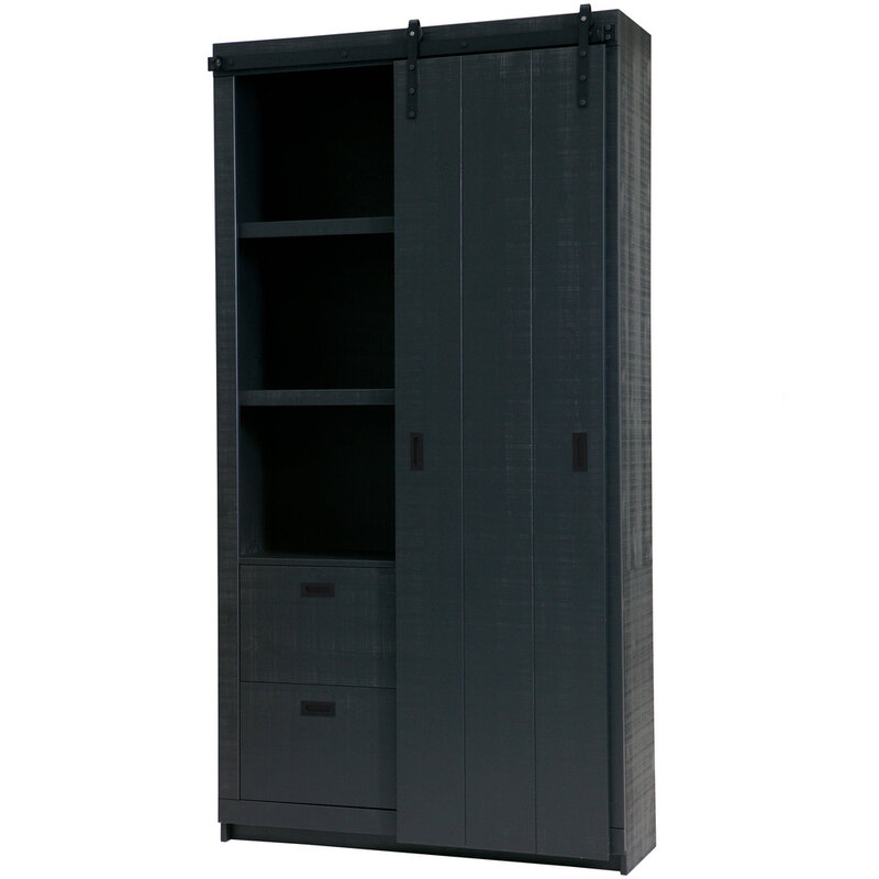 vtwonen-collectie Slide Cabinet Barn Sawn Matt Black [Fsc]