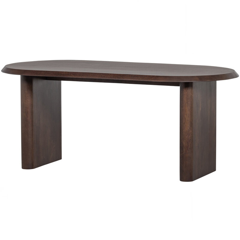 vtwonen-collectie Ellips Dining Room Table Mango Wood Walnut 90x180 cm