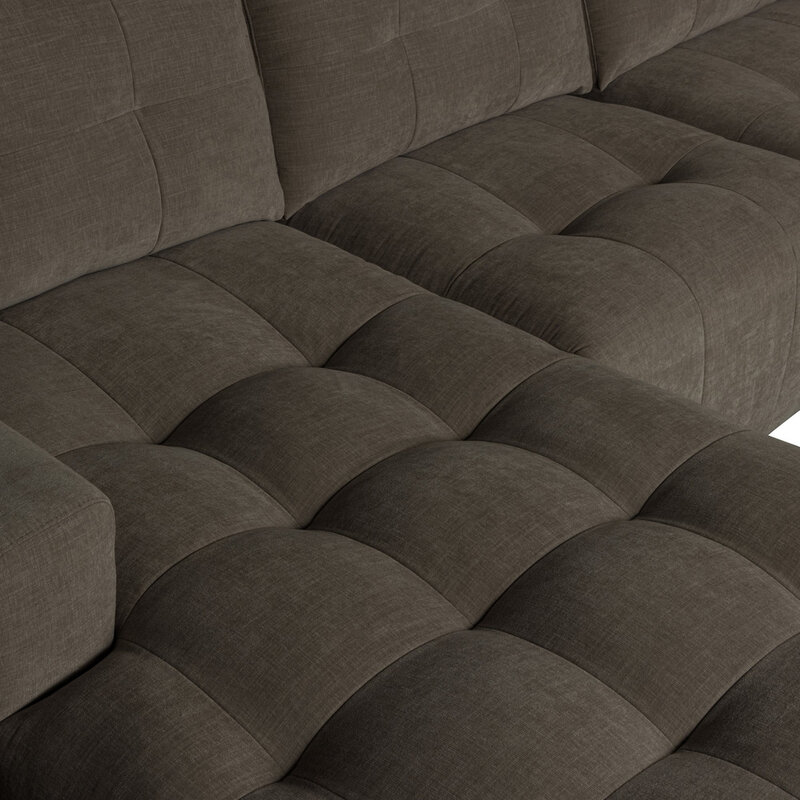 vtwonen-collectie Bar Chaise Longue Woven Fabric Left Anthracite
