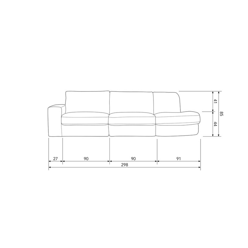vtwonen-collectie Family 2.5-Seater Round Right Anthracite