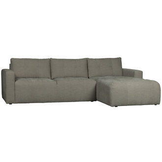 vtwonen Bar Chaise Longue Geweven Stof Rechts Warm Grijs