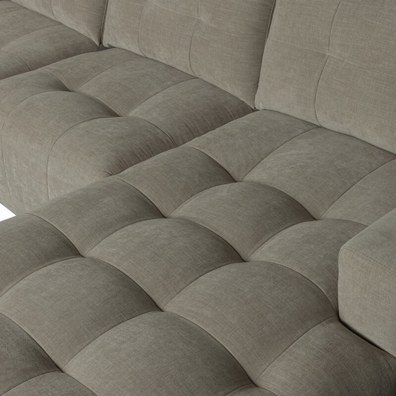 vtwonen-collectie Bar Chaise Longue Woven Fabric Right Warm Gray