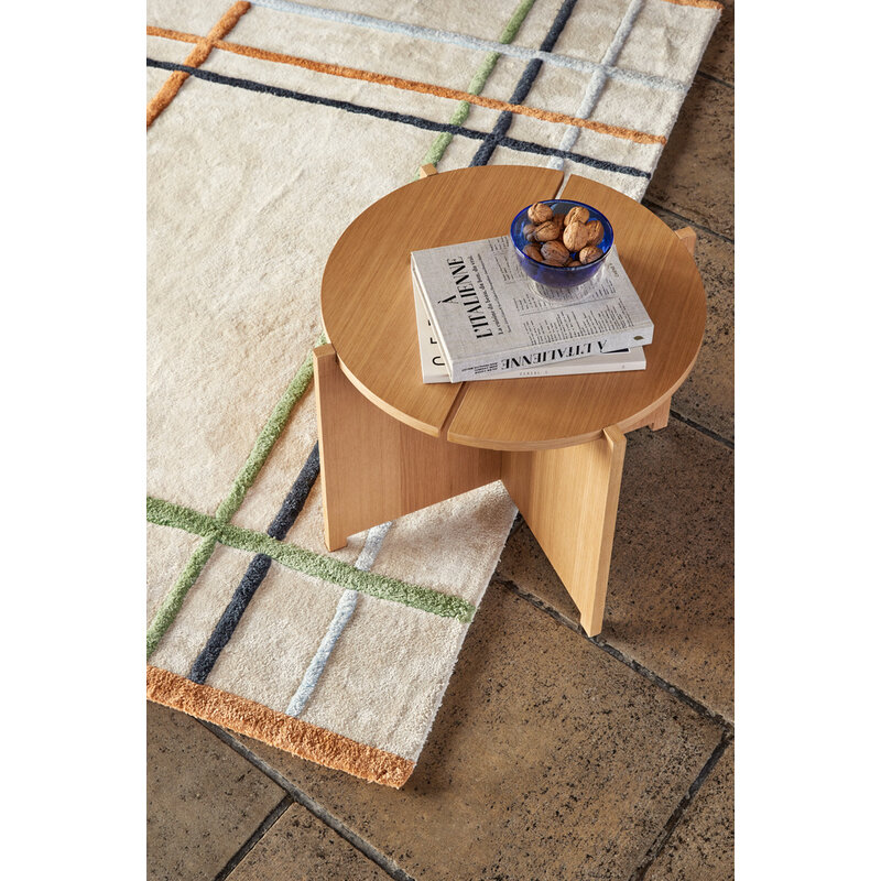 Hübsch-collectie Fluffy Rug Beige/Multicolour