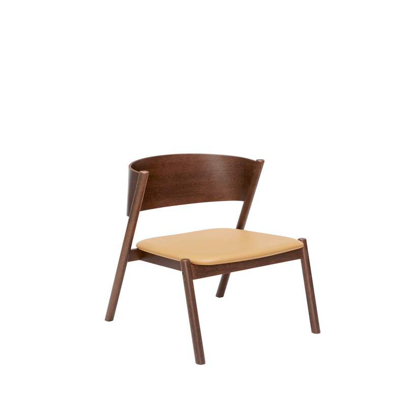 Hübsch-collectie Oblique Lounge Chair Seat Dark Brown