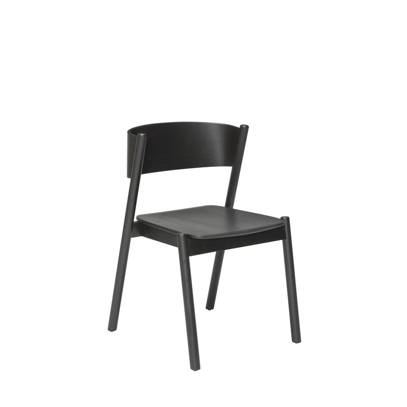 Hübsch-collectie Oblique Dining Chair Black